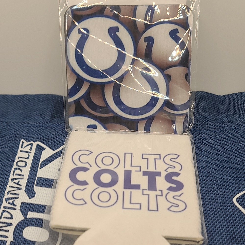 Colts Football Beverage Holder And Coaster Nwt - Picture 2 of 4